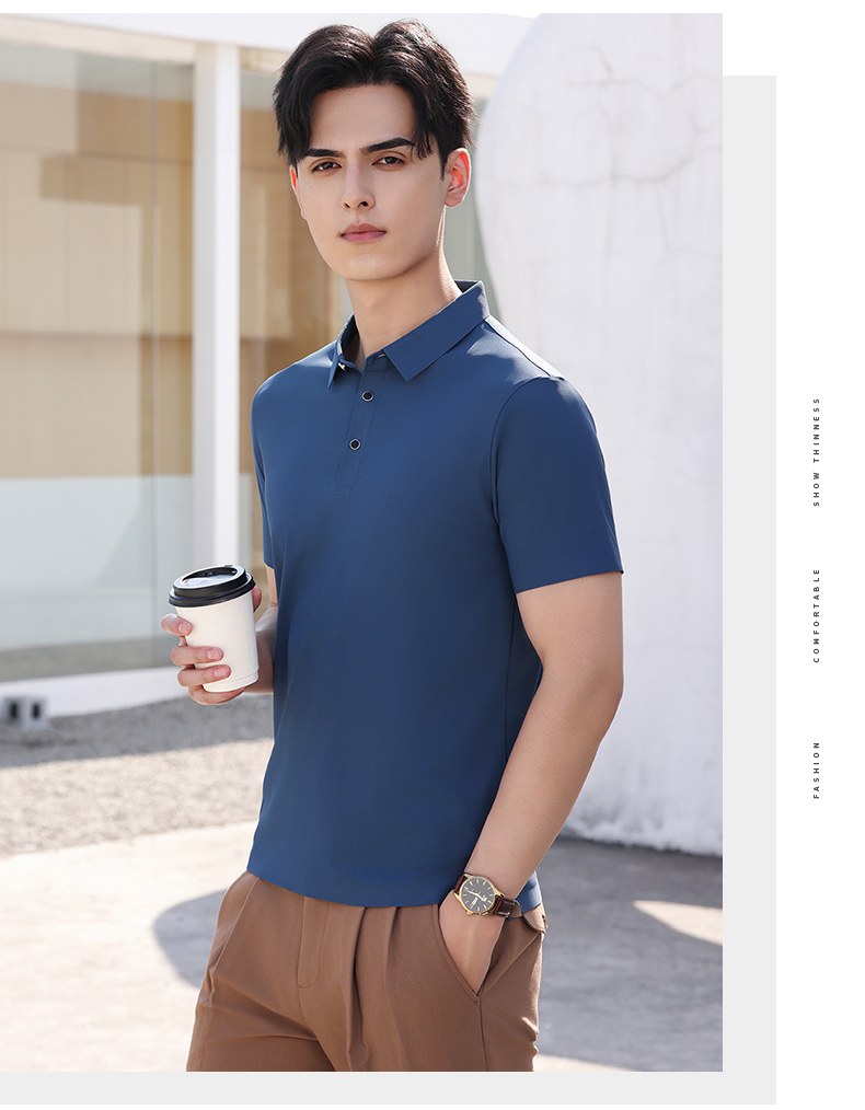 180g Ruidun series dynamic beaded seamless business lapel short-sleeved POLO shirt GT3-99188