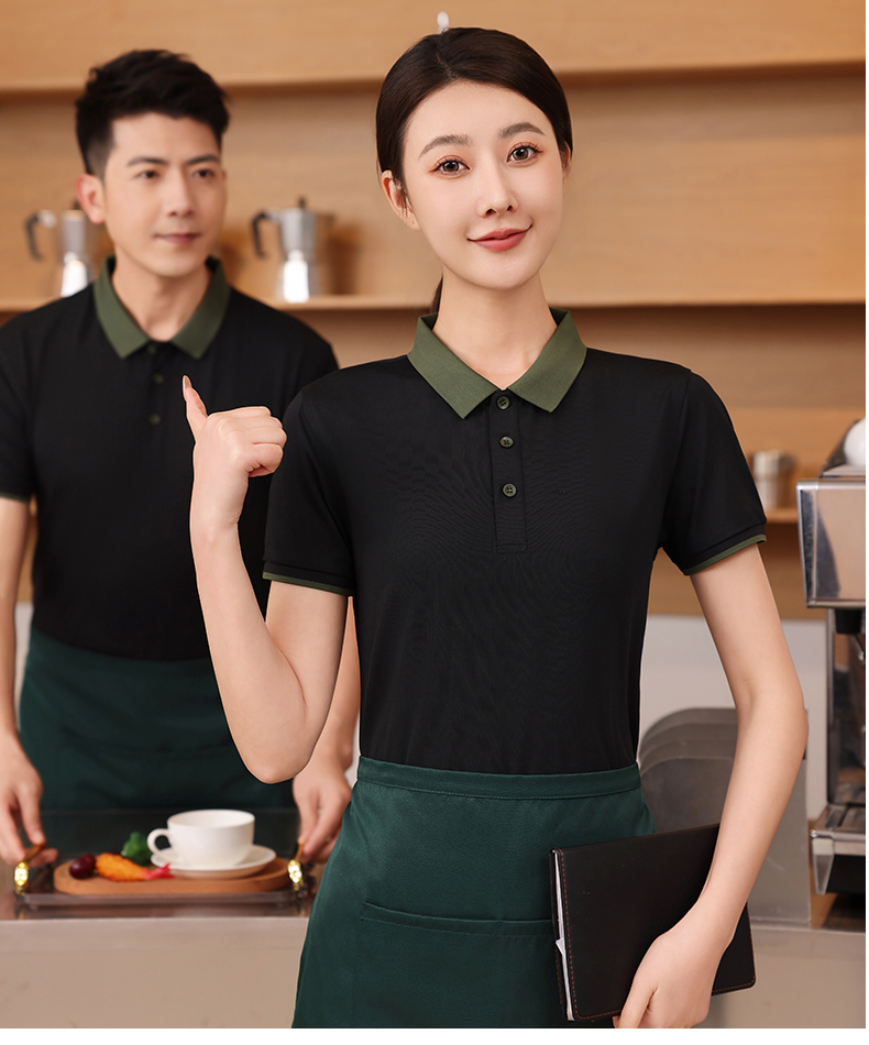 210g high density color matching collar moisture absorbing ice ion short sleeve lapel polo shirt L04-P143