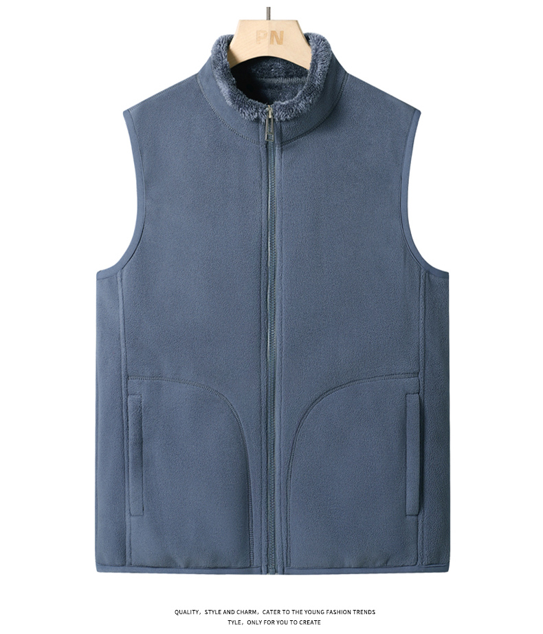 Couple polar fleece solid color vest men KN1-2306