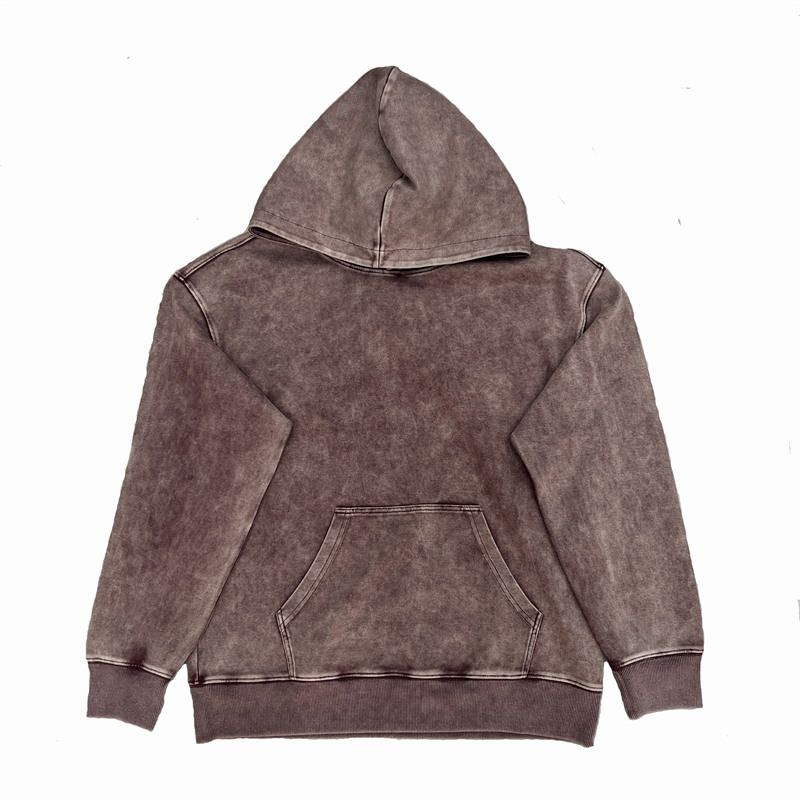 350g washed twill double-sided jacquard small drop shoulder hooded sweatshirt GJ6-6064