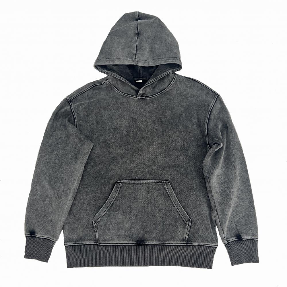 Washed double-sided jacquard small drop shoulder hooded sweatshirt #SX6064 hooded pullover