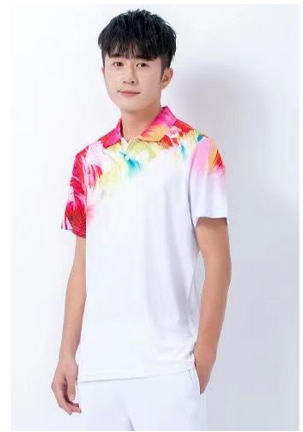 22018#22019# Quick-drying breathable colorful short-sleeved T-shirt short-sleeved lapel