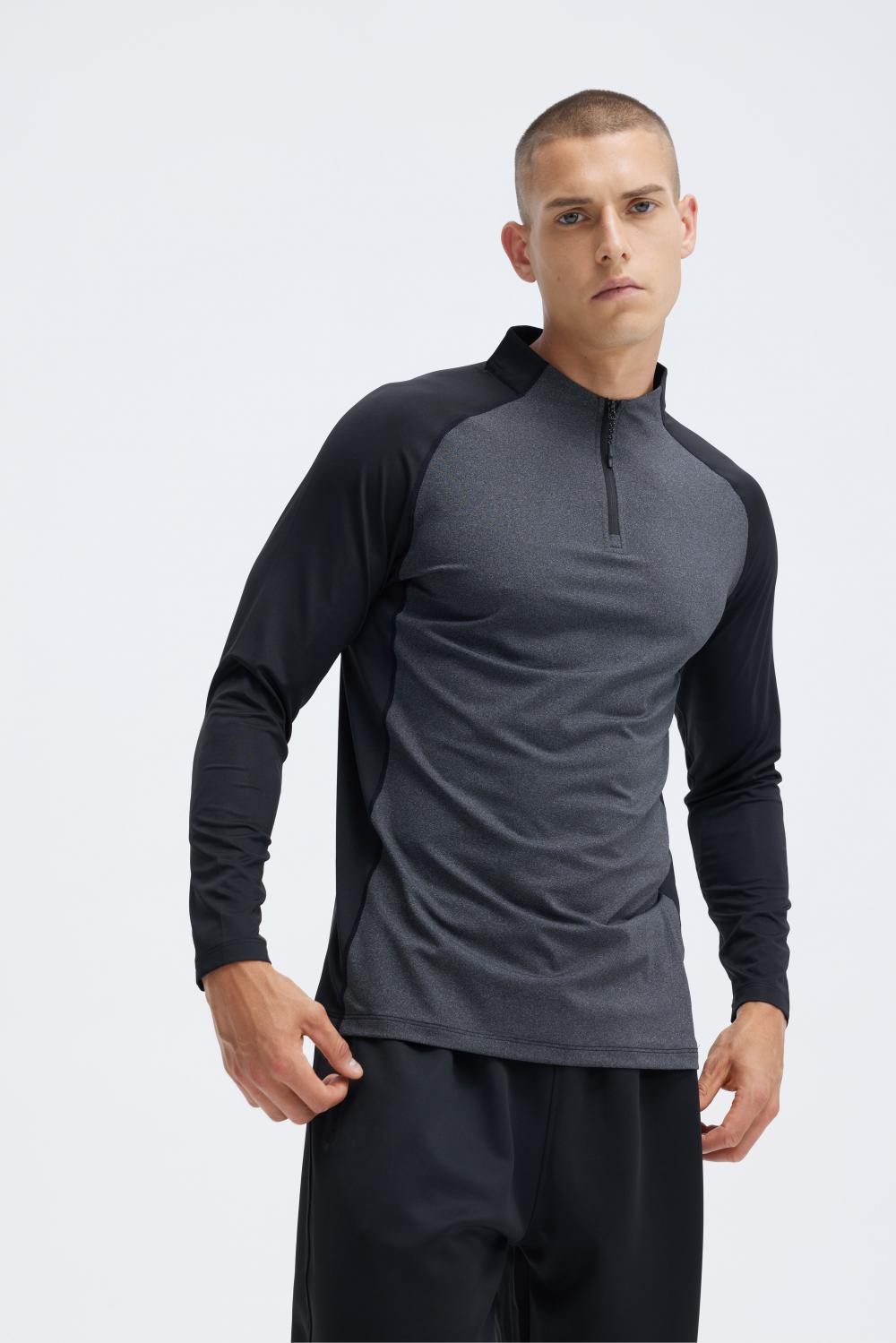 AL16821# Men knitted long-sleeved half-zip T-shirt long-sleeved stand-up collar for Men