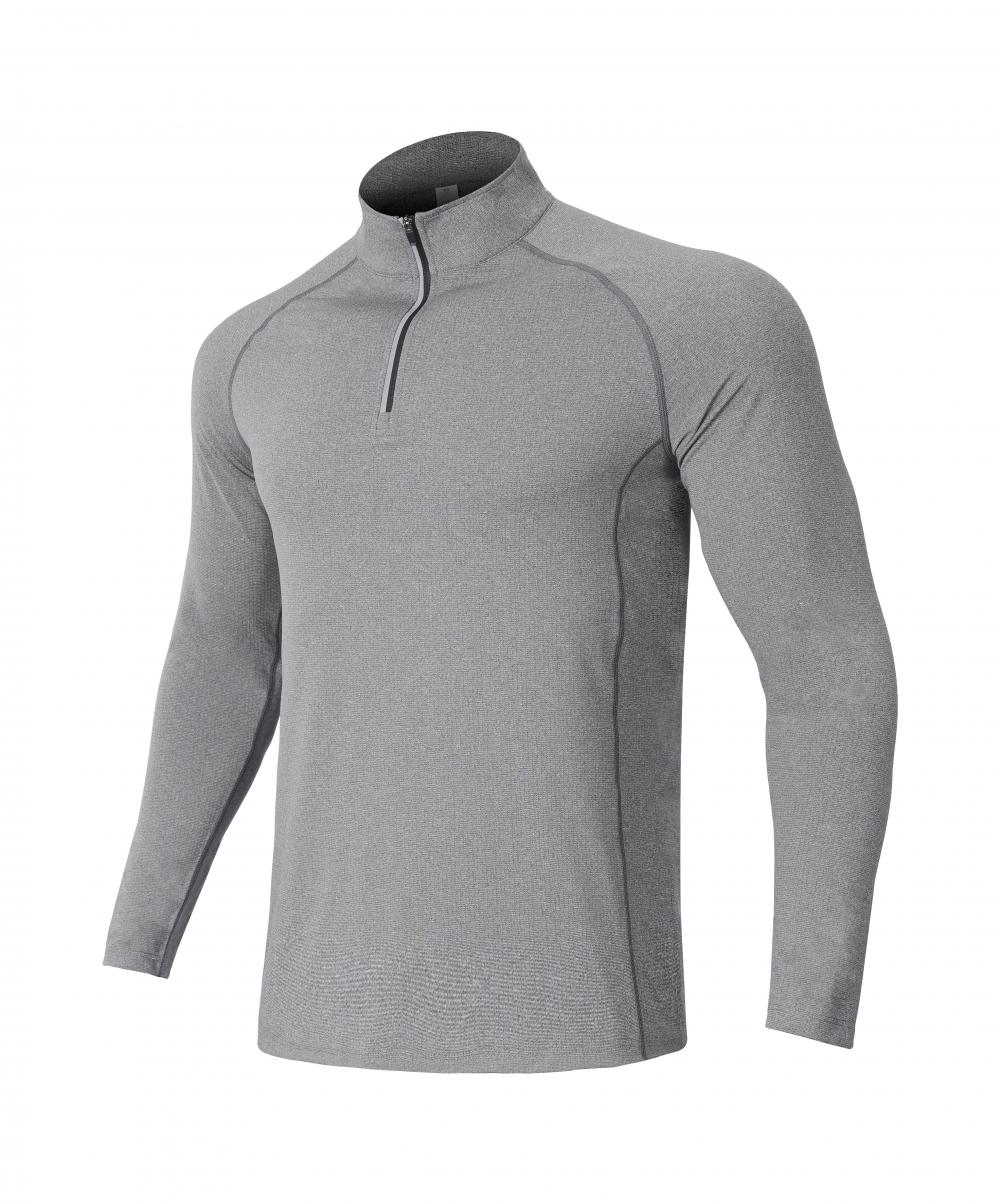 Mens AL16815# Men knitted long sleeve half zipper sports long sleeve stand collar half zipper