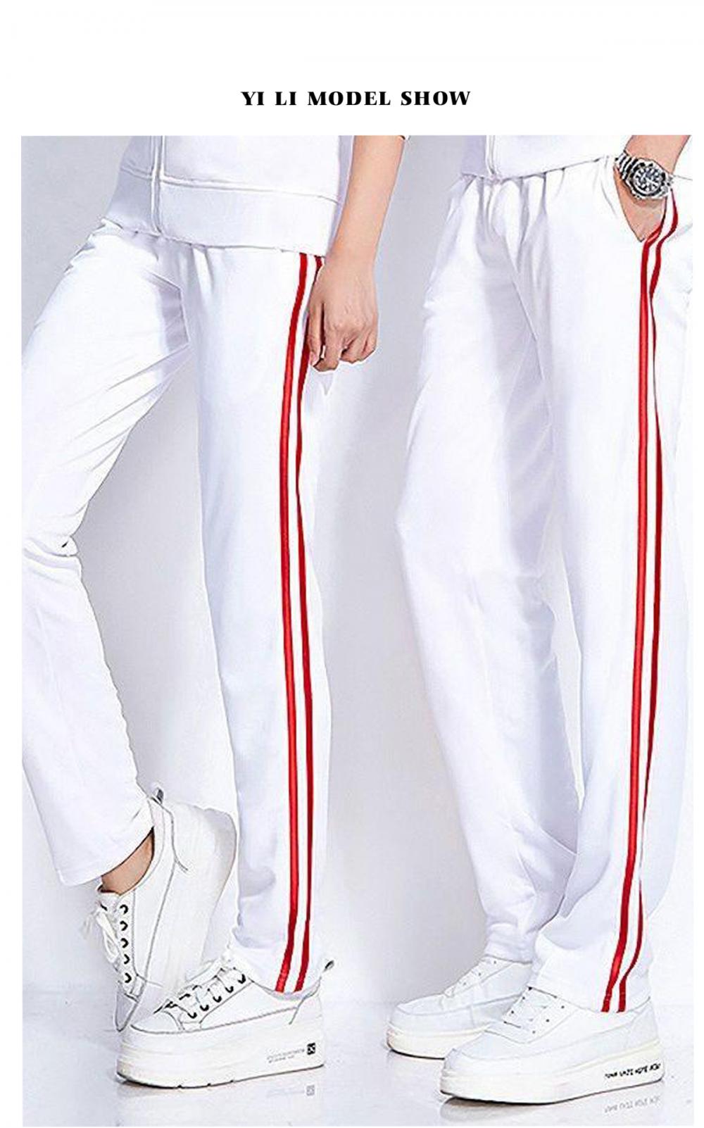 8067#8066# Spring and Autumn Trousers Double Stripe Pants