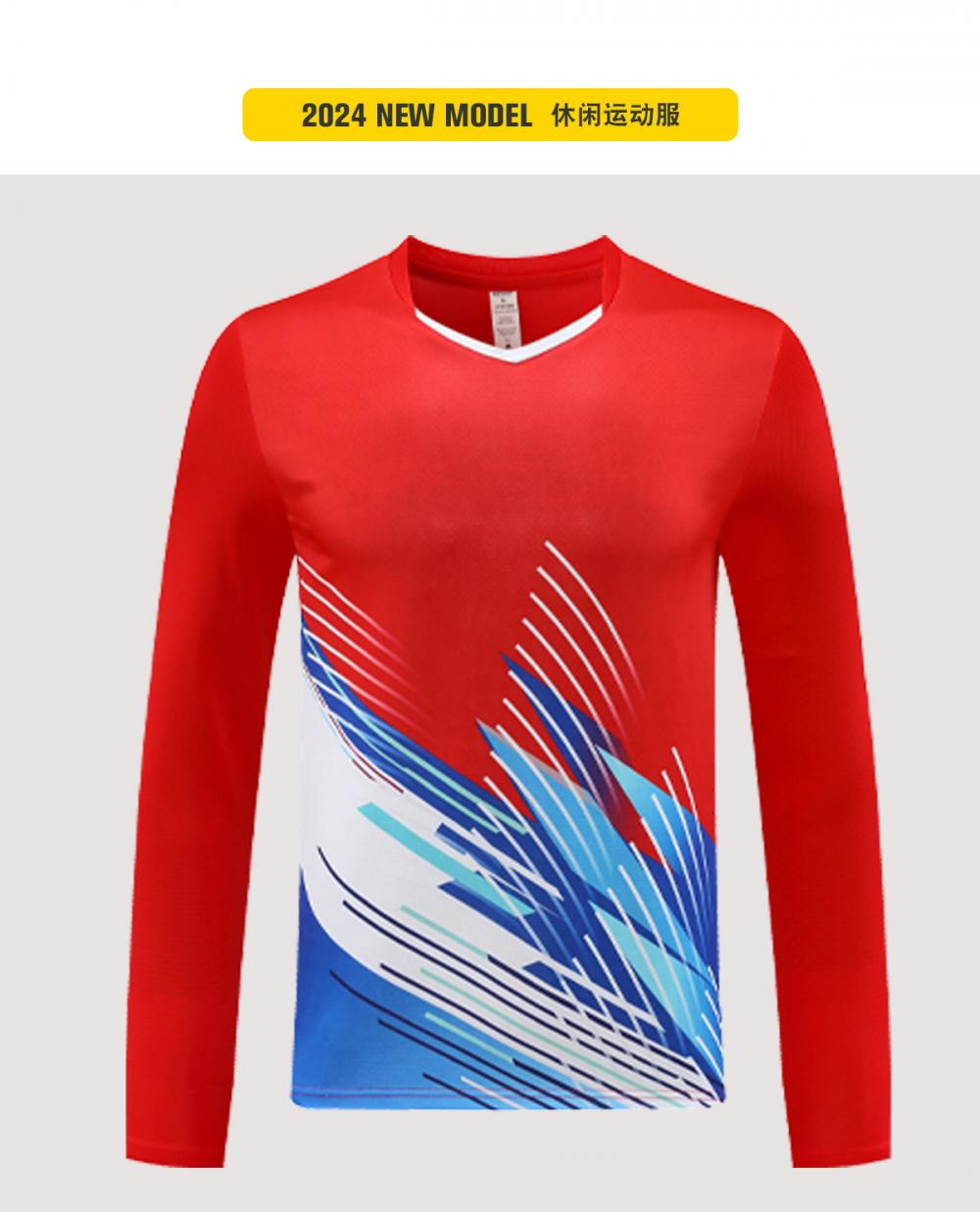 2109# Table tennis, badminton and volleyball long-sleeved single shirt sports long-sleeved long-sleeved V-neck