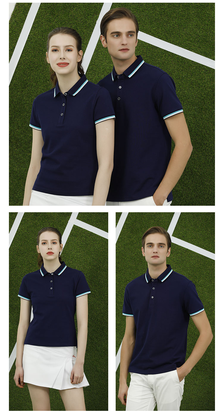 Long-staple cotton liquid ammonia puff lapel short-sleeved POLO shirt universal style GJ11-98688