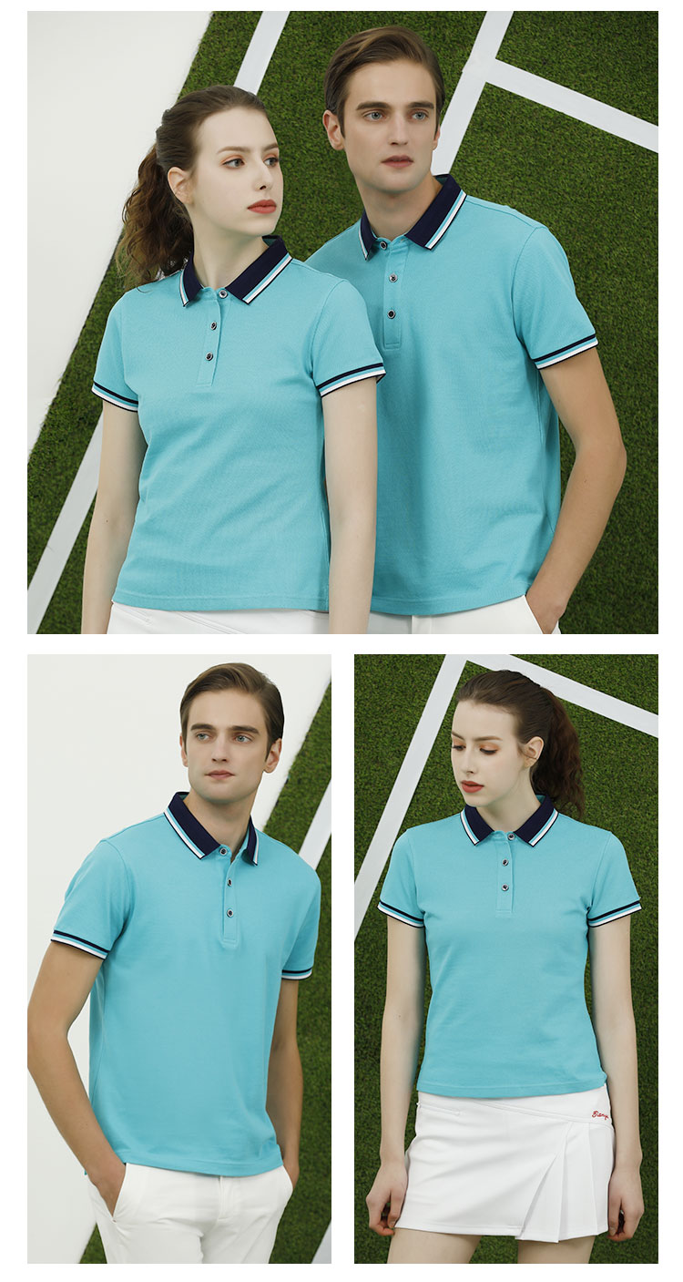 Long-staple cotton liquid ammonia puff lapel short-sleeved POLO shirt universal style GJ11-98688