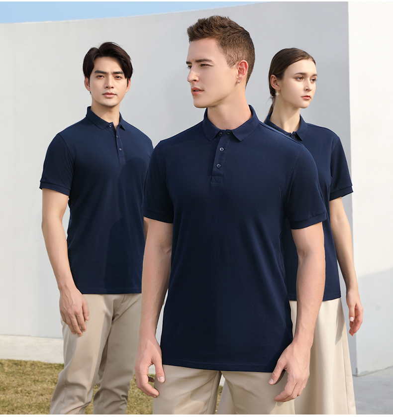 210g combed cotton lapel short-sleeved POLO shirt universal style I03-2990