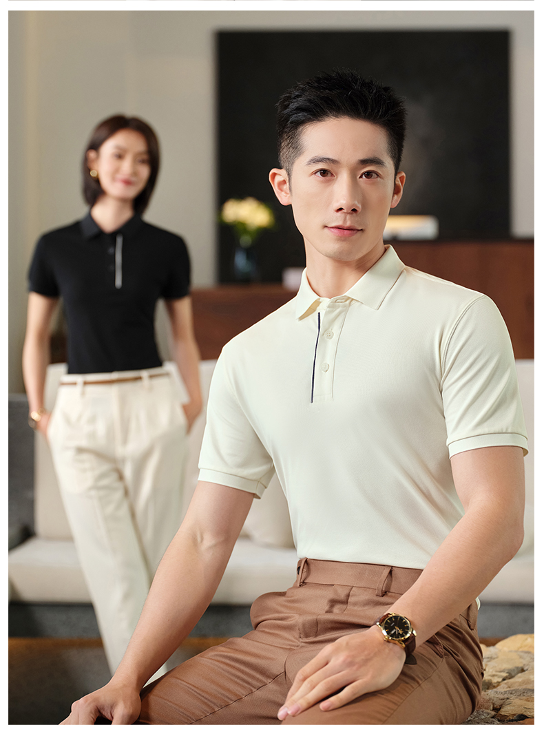 200g ice bead skin-friendly breathable short-sleeved lapel POLO shirt GJ11-82006