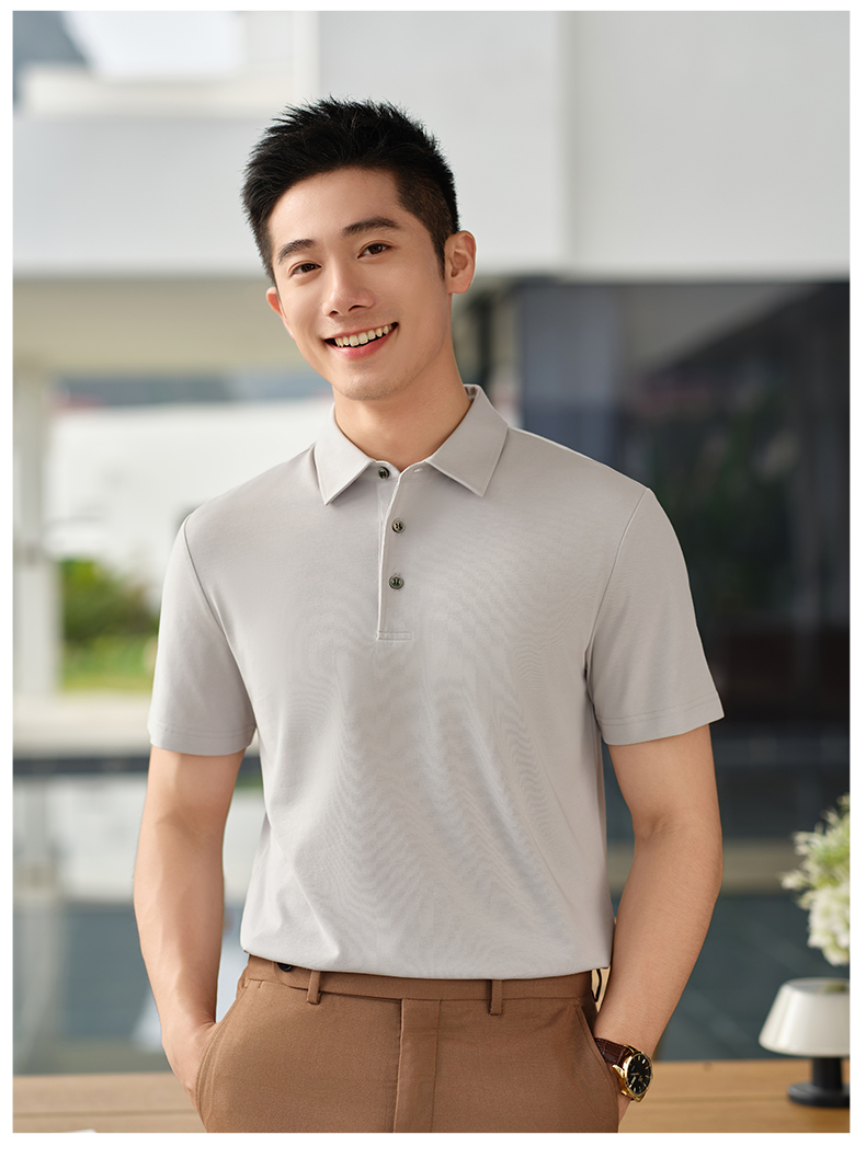 205g new oxygen cotton short-sleeved lapel POLO shirt GJ11-82012