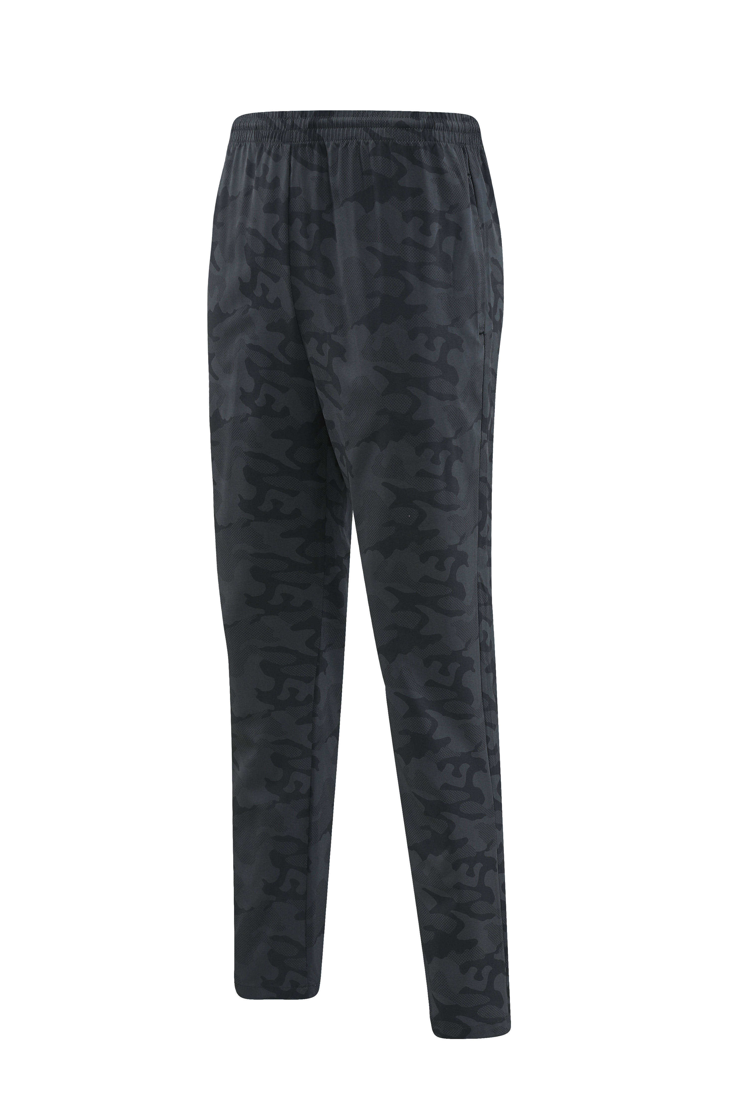 Refreshing four-way stretch fabric black camouflage casual trousers 110-291