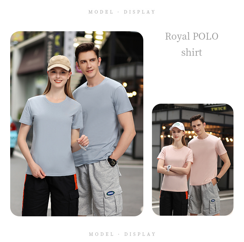 180g 26 count pure cotton tight siro spinning round neck T-shirt GJ65-1001