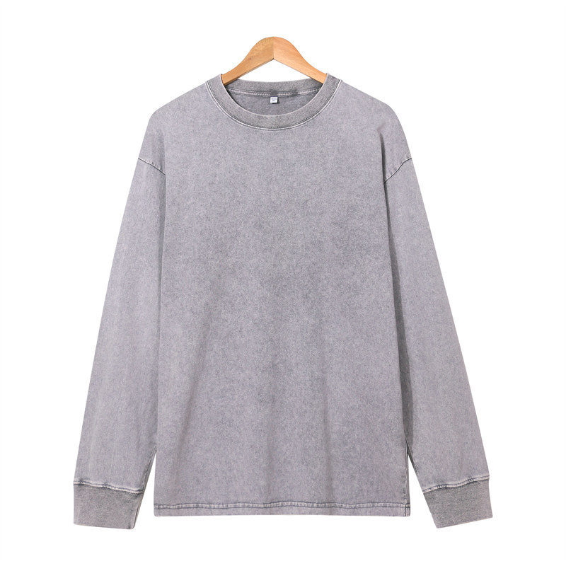 230g heavy autumn washed old long-sleeved T-shirt GJ45-023C