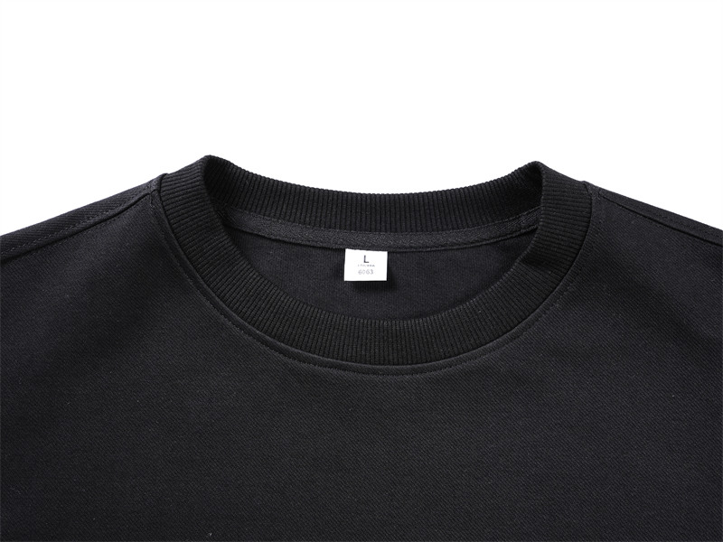 350g twill jacquard double-sided small drop shoulder round neck sweatshirt GJ6-6063