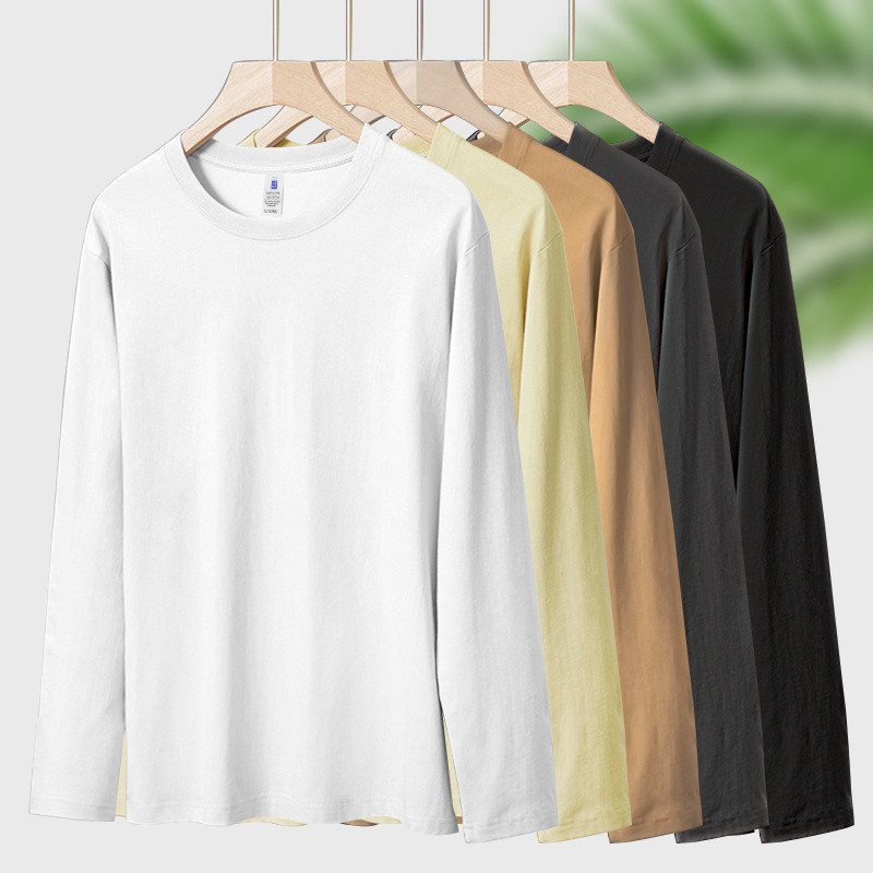 200g combed cotton loose round neck long sleeve T-shirt BC9-2024-11