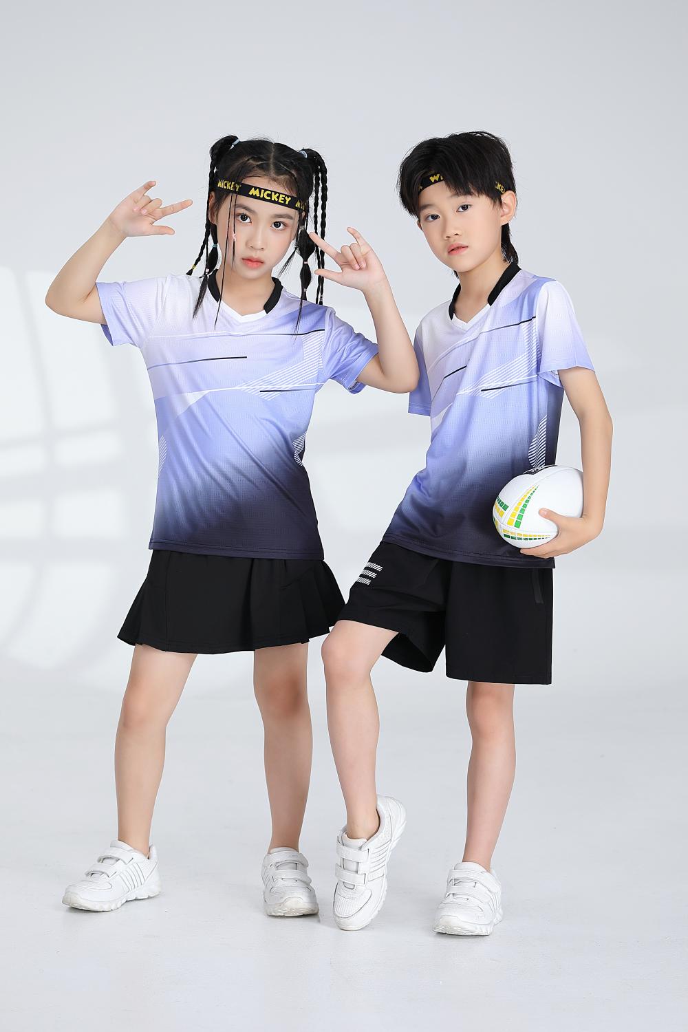 1885B style - Net badminton children clothing single top T-shirt short sleeve V-neck