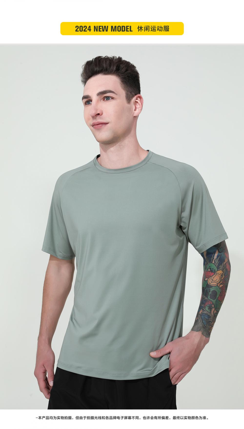 16823# Sports casual T-shirt short sleeve round neck