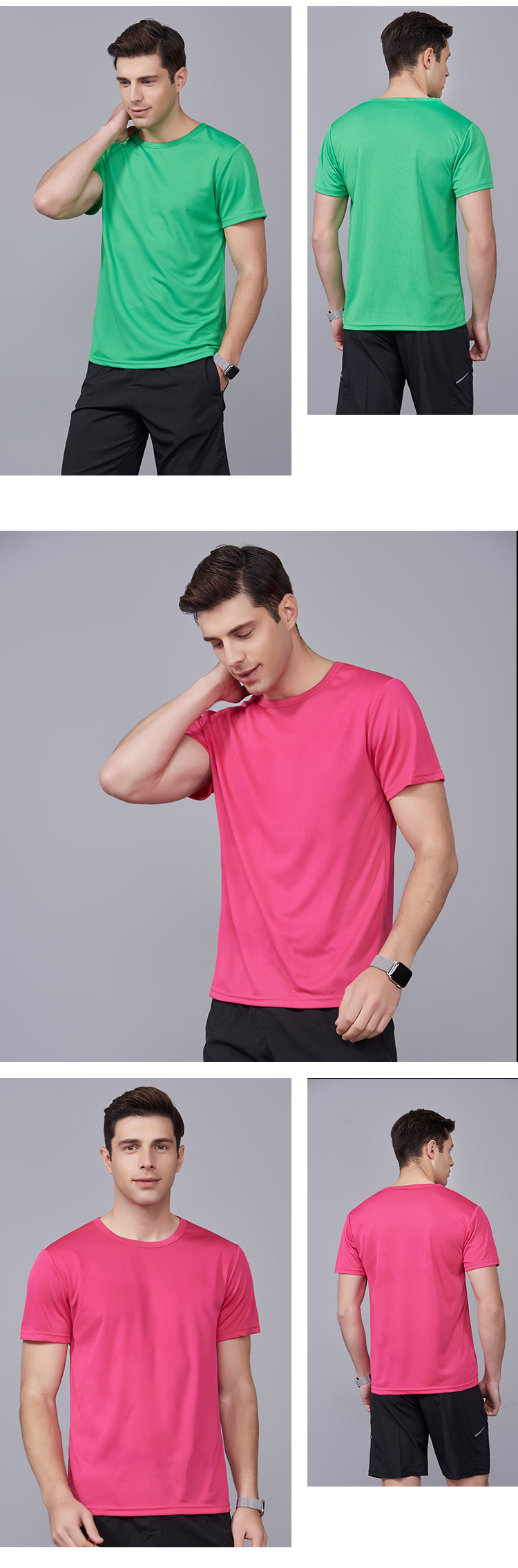 140g quick-drying round neck short-sleeved T-shirt H11-7008