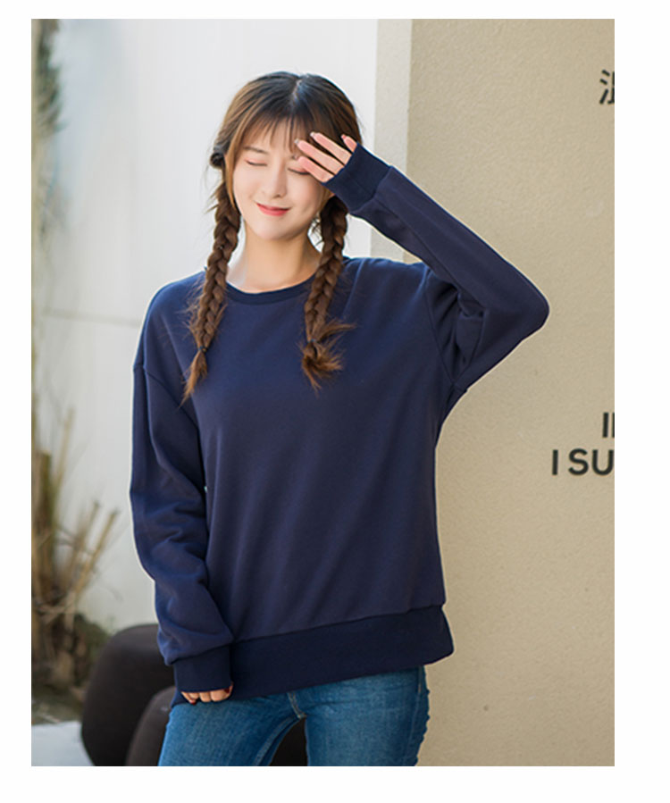 300g pure cotton drop shoulder round neck sweatshirt universal style W03-C601