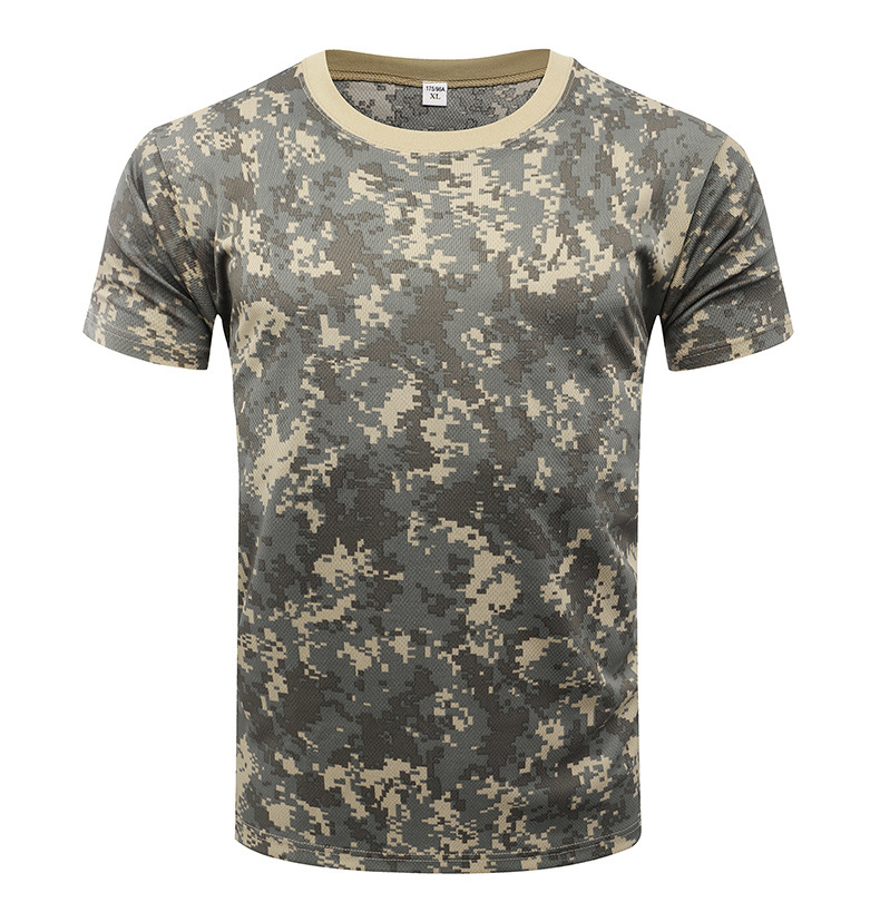 Camouflage sports casual round neck short sleeve T-shirt universal style H24-010