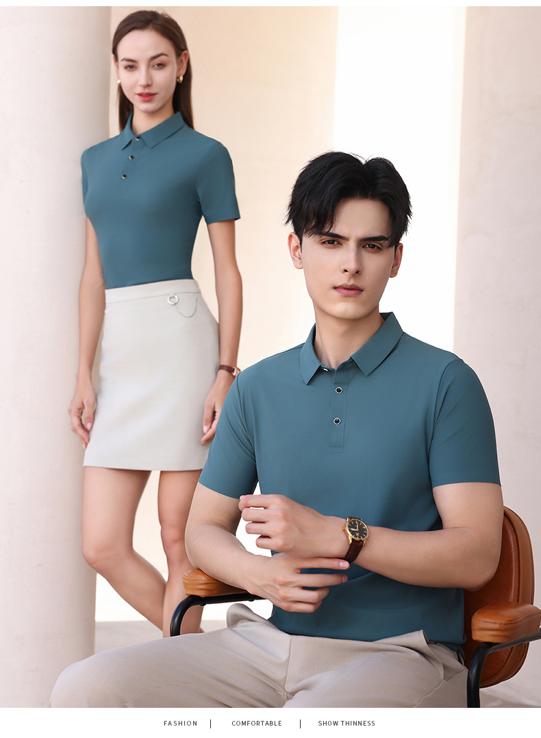 180g Ruidun series dynamic beaded seamless business lapel short-sleeved POLO shirt GT3-99188