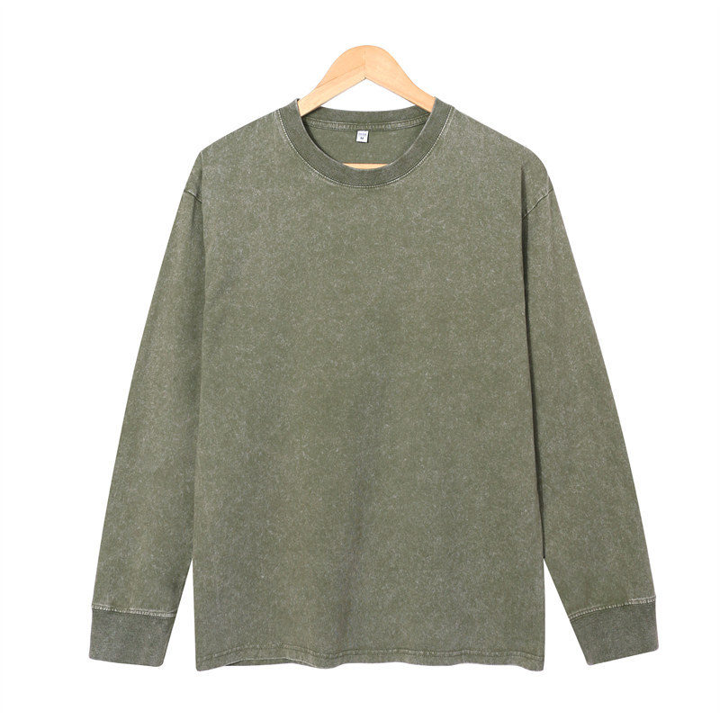 230g heavy autumn washed old long-sleeved T-shirt GJ45-023C