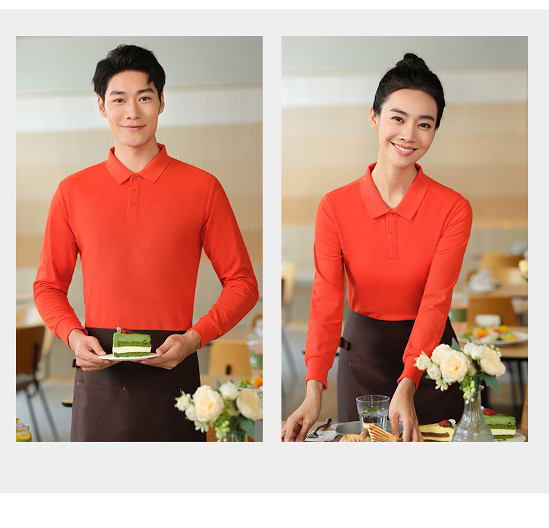 Solid color lapel long sleeve POLO shirt HW01-9920