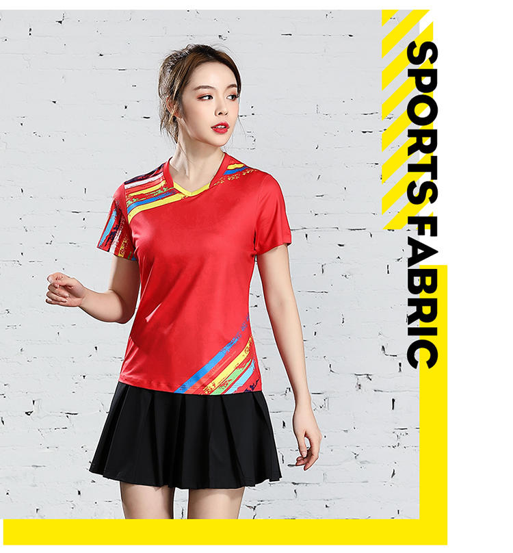 B120313 Table Tennis, Badminton and Tennis Sportswear Quick Dry Round Neck Top Sportswear Badminton Clothes