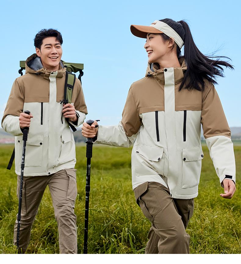 F618 Indoor leisure and outdoor sports graphene heat-collecting integrated detachable hood jacket thick version