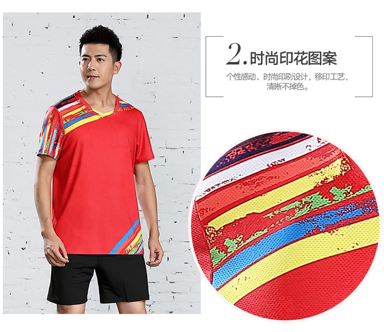 B120313 Table Tennis, Badminton and Tennis Sportswear Quick Dry Round Neck Top Sportswear Badminton Clothes