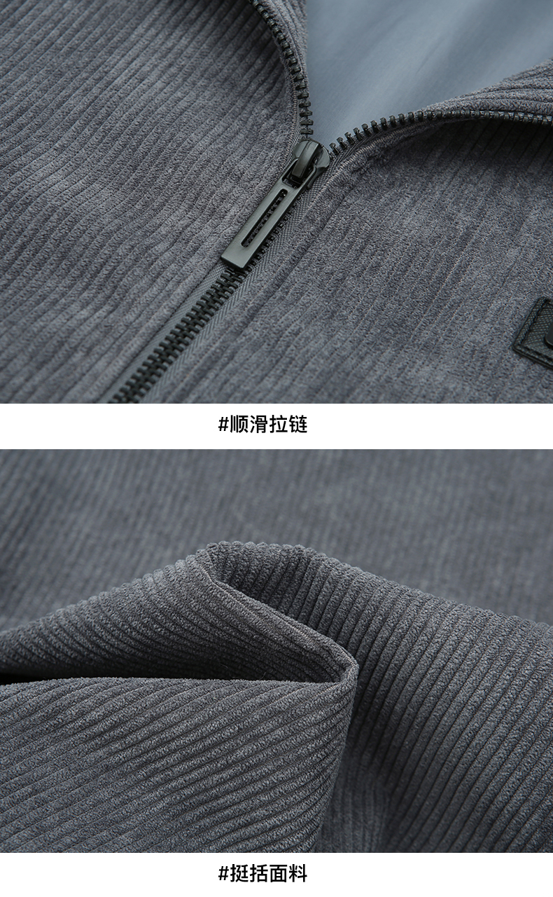 Fashionable and simple corduroy small collar windbreaker jacket for men KD2-Q883