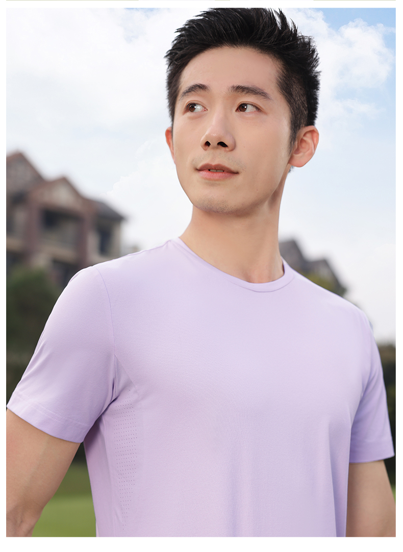 130g light cloud fiber high elastic skin-friendly short-sleeved round neck T-shirt GJ11-81011