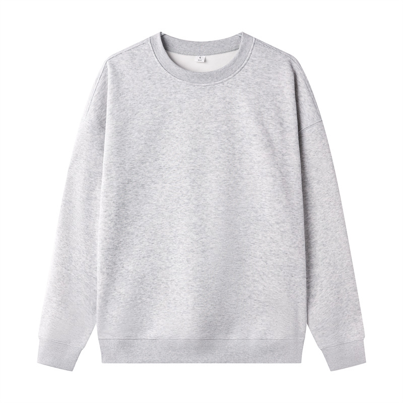 400g Chinese cotton super soft large drop shoulder round neck sweatshirt GJ6-6015