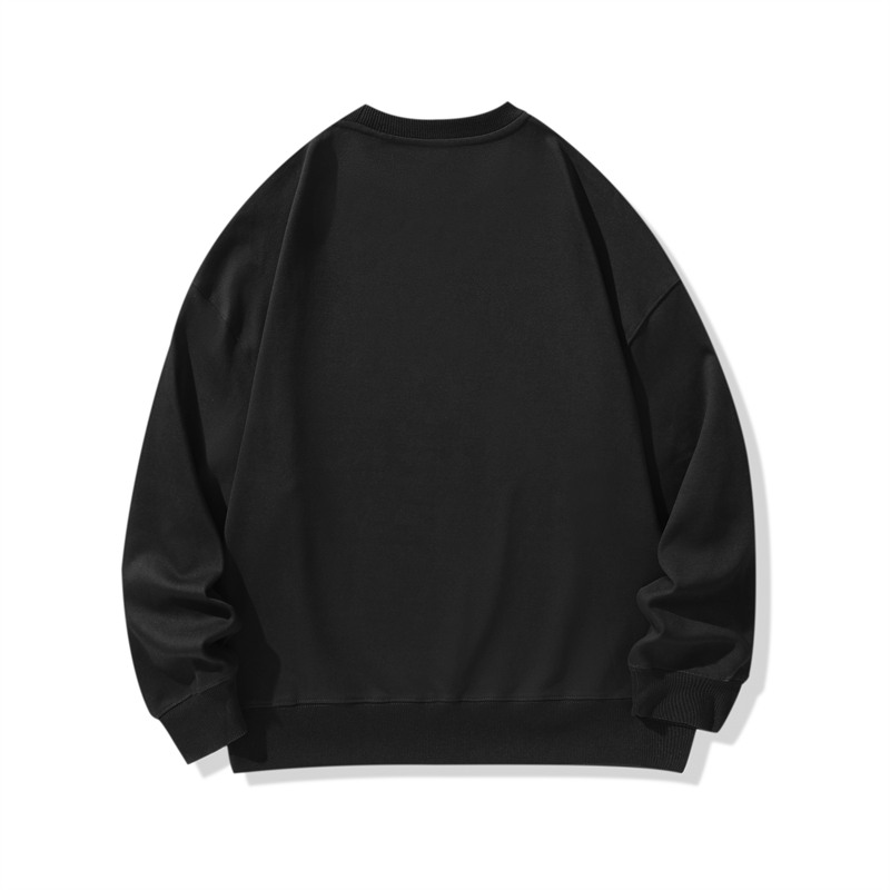 350g twill jacquard double-sided large drop shoulder round neck sweatshirt GJ6-6065