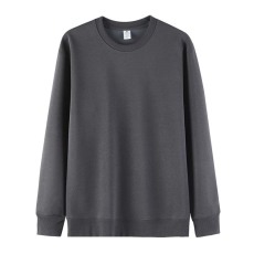 320g imitation Chinese cotton solid color casual ribbed cuffs round neck sweatshirt BC9-2024-010