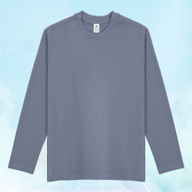 200g combed cotton loose round neck long sleeve T-shirt BC9-2024-11