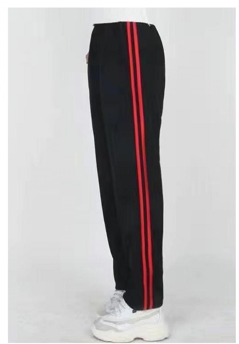 8067#8066# Spring and Autumn Trousers Double Stripe Pants