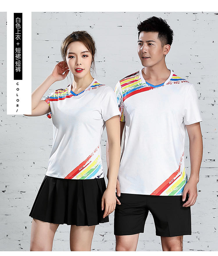 B120313 Table Tennis, Badminton and Tennis Sportswear Quick Dry Round Neck Top Sportswear Badminton Clothes