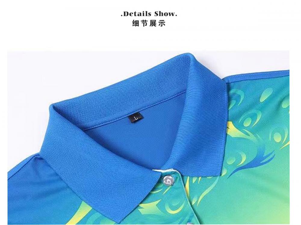 33014#33015# Quick-drying breathable small phoenix tail short-sleeved T-shirt short-sleeved lapel