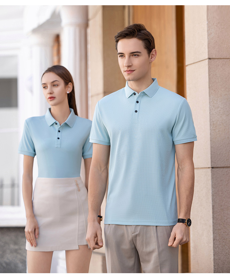 175g 32pcs waffle lapel short sleeve POLO shirt W14-F35