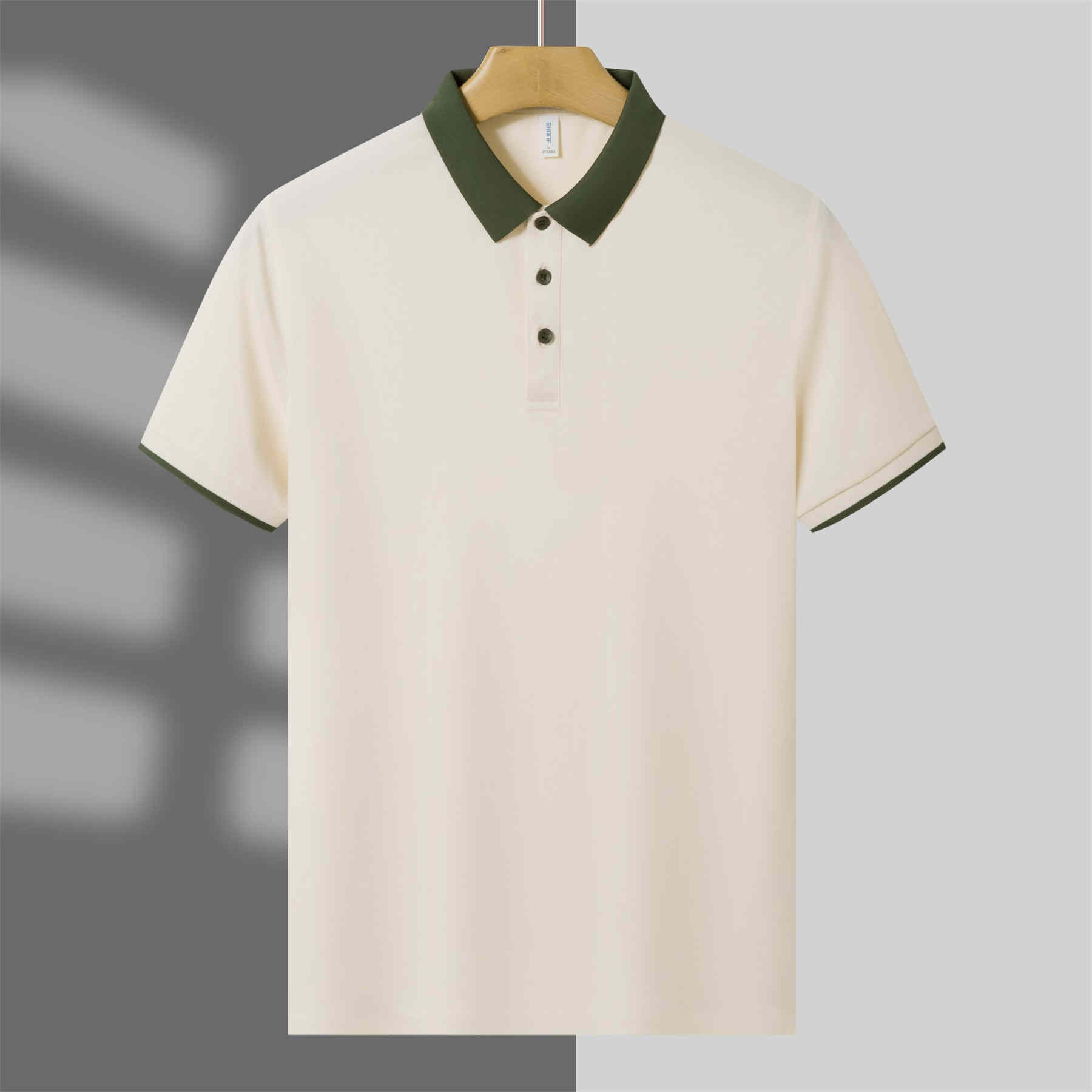 210g high density color matching collar moisture absorbing ice ion short sleeve lapel polo shirt L04-P143