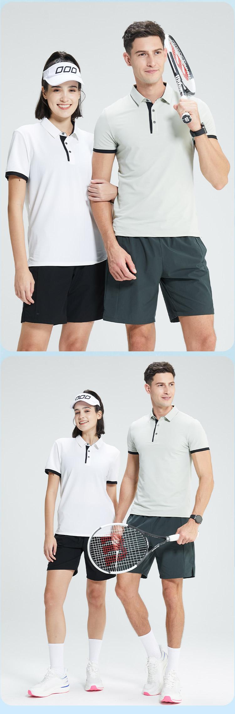 165g high elastic wrinkle-resistant contrast color stitching lapel short-sleeved POLO shirt 214-411A003