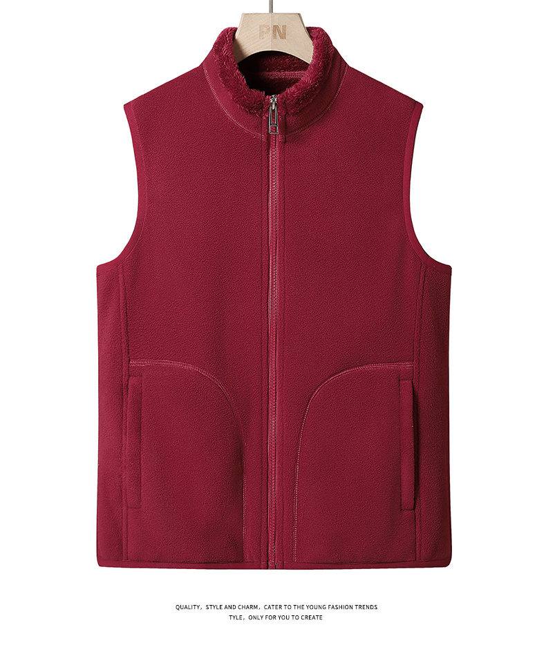 Couple polar fleece solid color vest for women KN1-2306