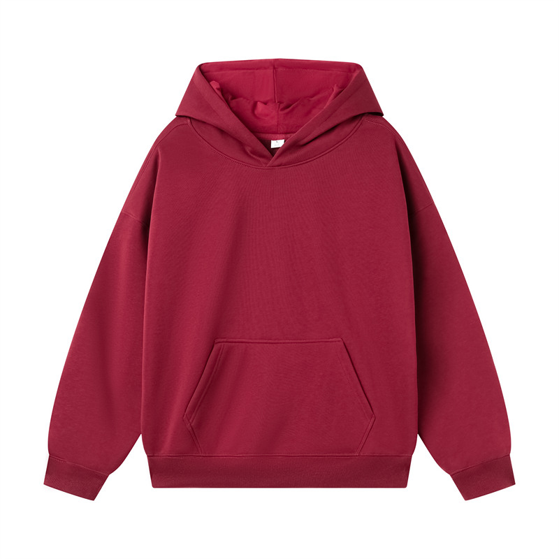 400g Chinese cotton super soft large drop shoulder hooded sweatshirt GJ6-6016