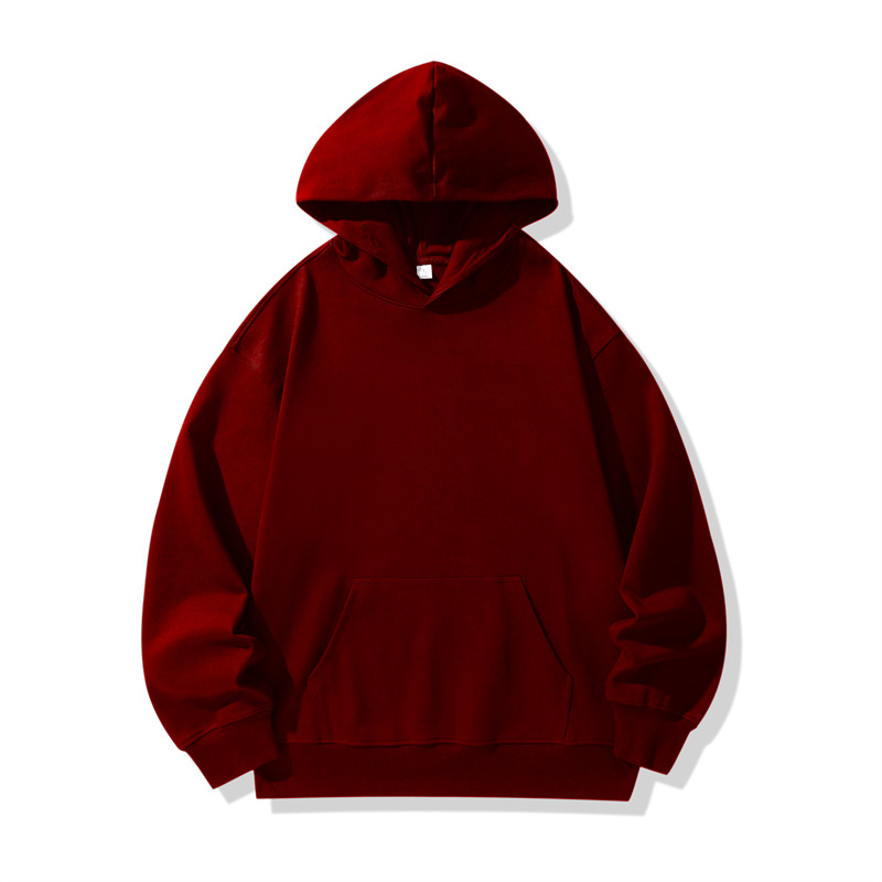 350g twill jacquard double-sided small drop shoulder hooded sweatshirt GJ6-6064