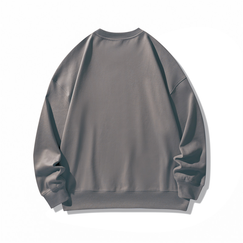 350g twill jacquard double-sided large drop shoulder round neck sweatshirt GJ6-6065