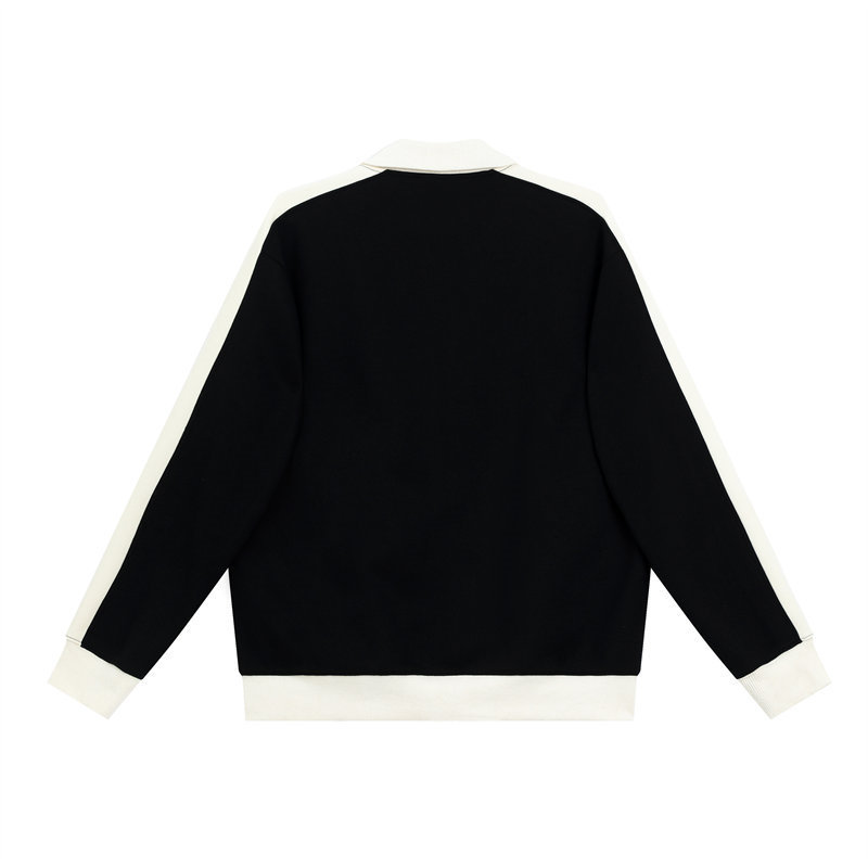 380g combed brushed composite cotton contrast color double zipper stand collar sweatshirt G21-U-X45076