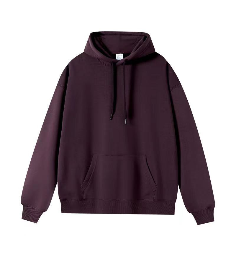 500g heavyweight pure cotton warm silver fox velvet drop shoulder hooded sweatshirt G21-U-X987