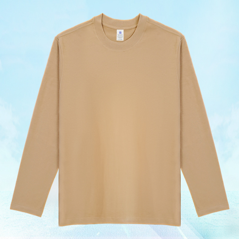 200g combed cotton loose round neck long sleeve T-shirt BC9-2024-11